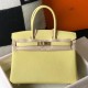 Hermes Birkin 30cm Bag In Jaune Poussin Clemence Leather