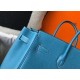 Hermes Birkin 30cm Bag In Jean Blue Clemence Leather