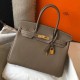 Hermes Birkin 30cm Bag In Taupe Clemence Leather