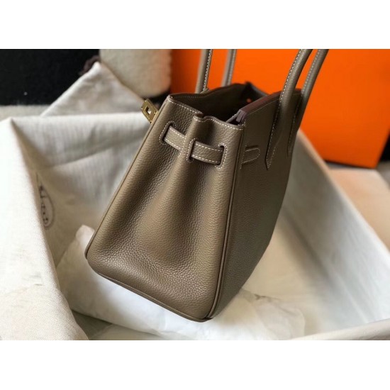 Hermes Birkin 30cm Bag In Taupe Clemence Leather