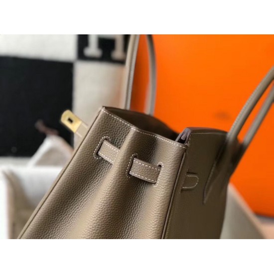 Hermes Birkin 30cm Bag In Taupe Clemence Leather