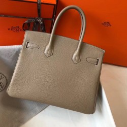 Hermes Birkin 30cm Bag In Tourterelle Clemence Leather