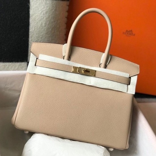 Hermes Birkin 30cm Bag In Trench Clemence Leather