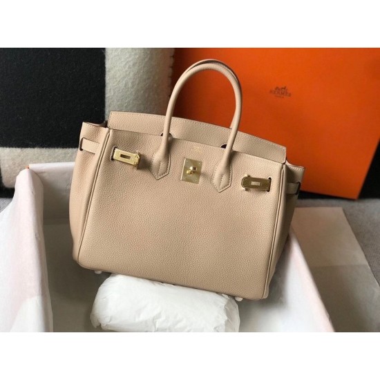 Hermes Birkin 30cm Bag In Trench Clemence Leather