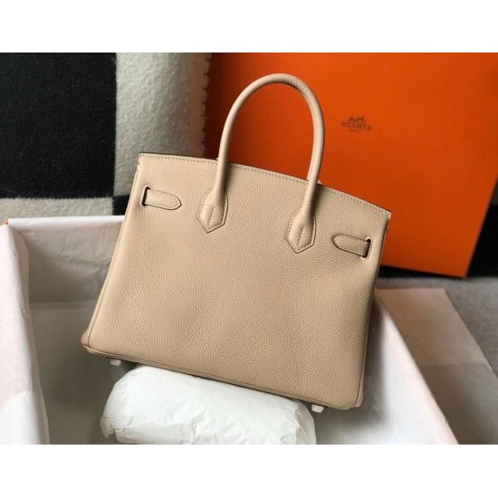 Hermes Birkin 30cm Bag In Trench Clemence Leather