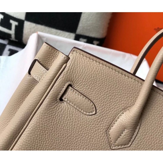 Hermes Birkin 30cm Bag In Trench Clemence Leather