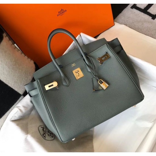 Hermes Birkin 30cm Bag In Vert Amande Clemence Leather