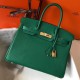 Hermes Birkin 30cm Bag In Vert Vertigo Clemence Leather