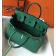 Hermes Birkin 30cm Bag In Vert Vertigo Clemence Leather