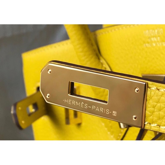 Hermes Birkin 30cm Bag In Yellow Clemence Leather