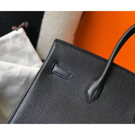 Hermes Birkin 35cm Bag In Black Clemence Leather