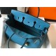 Hermes Birkin 35cm Bag In Blue Jean Clemence Leather