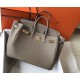 Hermes Birkin 35cm Bag In Gris Tourterelle Clemence Leather