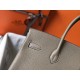 Hermes Birkin 35cm Bag In Gris Tourterelle Clemence Leather