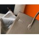 Hermes Birkin 35cm Bag In Taupe Grey Clemence Leather