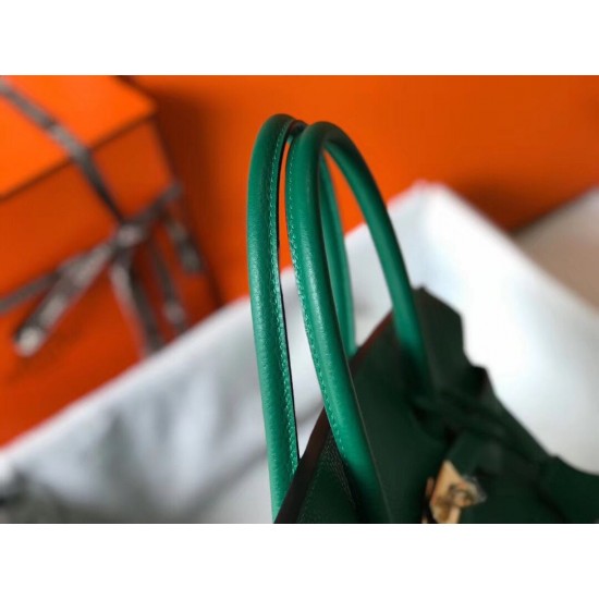 Hermes Birkin 35cm Bag In Vert Vertigo Clemence Leather