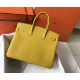 Hermes Birkin 35cm Bag In Yellow Clemence Leather