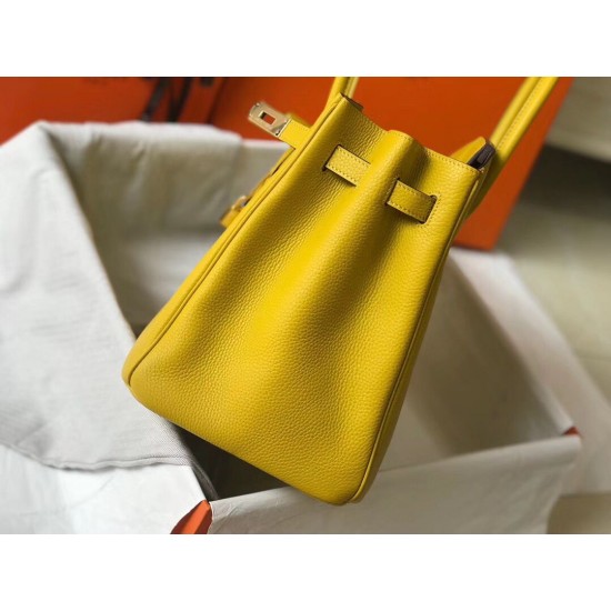 Hermes Birkin 35cm Bag In Yellow Clemence Leather