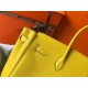 Hermes Birkin 35cm Bag In Yellow Clemence Leather