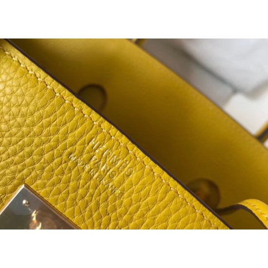 Hermes Birkin 35cm Bag In Yellow Clemence Leather