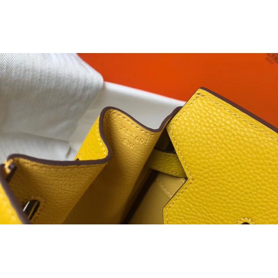 Hermes Birkin 35cm Bag In Yellow Clemence Leather