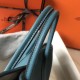 Hermes Garden Party 30 Bag In Blue Jean Clemence Leather