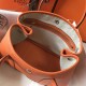 Hermes Garden Party 30 Bag In Orange Clemence Leather