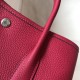 Hermes Garden Party 30 Bag In Rose Red Clemence Leather