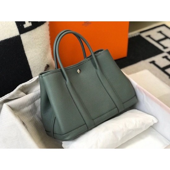 Hermes Garden Party 36 Bag In Vert Amande Clemence Leather