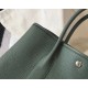 Hermes Garden Party 36 Bag In Vert Amande Clemence Leather