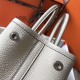 Hermes Garden Party 36 Bag In White Clemence Leather