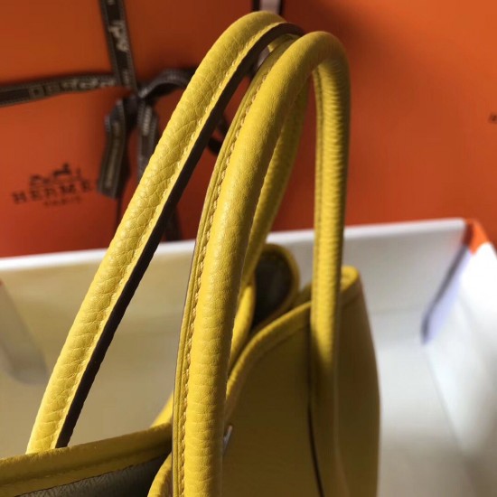 Hermes Garden Party 36 Bag In Yellow Clemence Leather