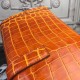 Hermes Jige Elan 29 Clutch In Orange Crocodile Leather