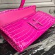 Hermes Jige Elan 29 Clutch In Rose Red Crocodile Leather