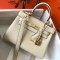 Hermes Mini Kelly 20cm Bag In Craie Clemence Leather