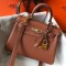 Hermes Mini Kelly 20cm Bag In Gold Clemence Leather