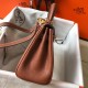 Hermes Mini Kelly 20cm Bag In Gold Clemence Leather