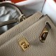 Hermes Mini Kelly 20cm Bag In Grey Clemence Leather