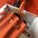 Hermes Mini Kelly 20cm Bag In Orange Clemence Leather