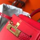 Hermes Mini Kelly 20cm Bag In Red Clemence Leather