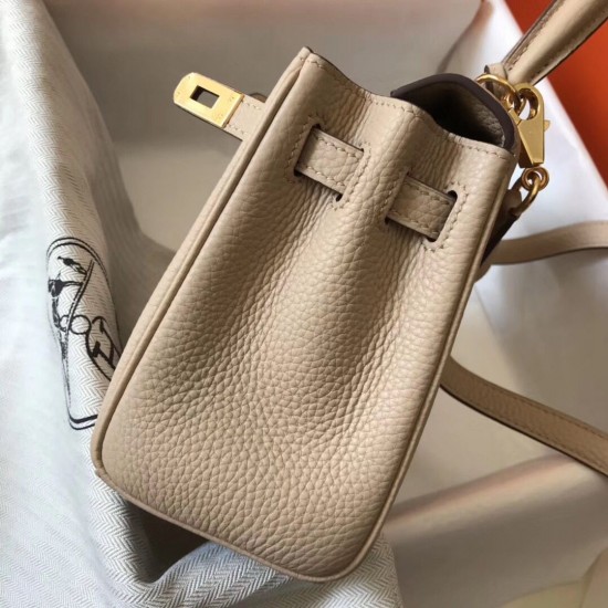 Hermes Mini Kelly 20cm Bag In Trench Clemence Leather