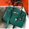 Hermes Mini Kelly 20cm Bag In Vert Vertigo Clemence Leather