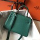 Hermes Mini Kelly 20cm Bag In Vert Vertigo Clemence Leather