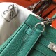 Hermes Mini Kelly 20cm Bag In Vert Vertigo Clemence Leather