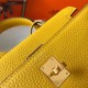 Hermes Mini Kelly 20cm Bag In Yellow Clemence Leather