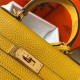 Hermes Mini Kelly 20cm Bag In Yellow Clemence Leather