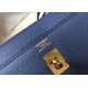 Hermes Kelly 25cm Sellier Bag In Agate Blue Epsom Leather