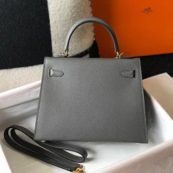 Hermes Kelly 25cm Sellier Bag In Ardoise Epsom Leather