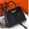 Hermes Kelly 25cm Sellier Bag In Black Epsom Leather