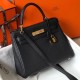 Hermes Kelly 25cm Sellier Bag In Black Epsom Leather